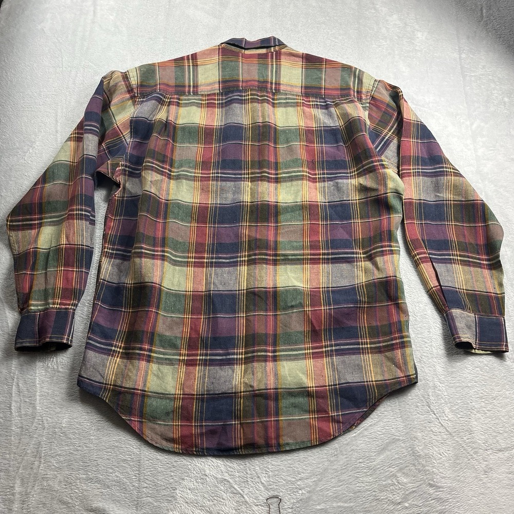 Banana Republic Men's Irish Linen Button Down Shirt Multicolor Vacation Size Med - Picture 7 of 8